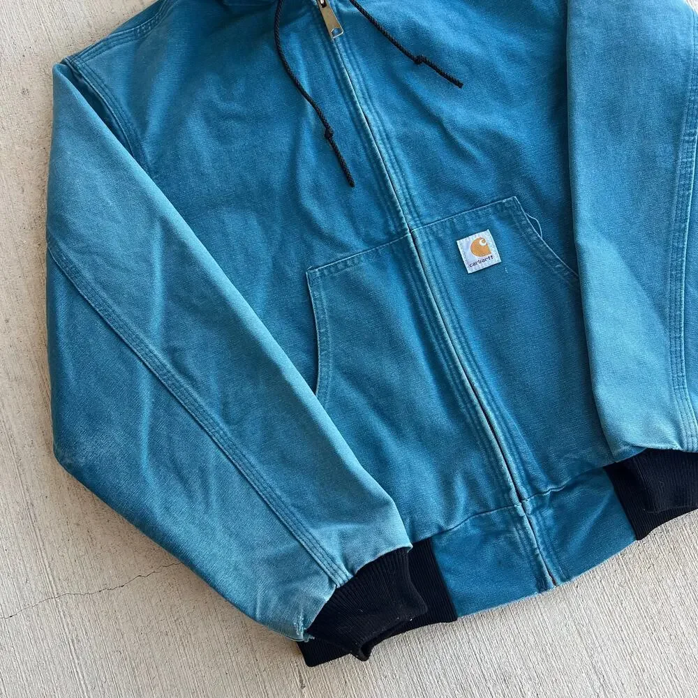 Carhartt JR455 blue hooded work wear jacket